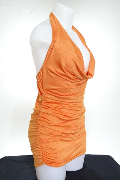 Orange Cowl Neck Dress