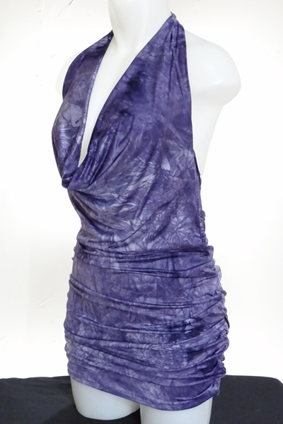 Purple Cowl Neck Dress